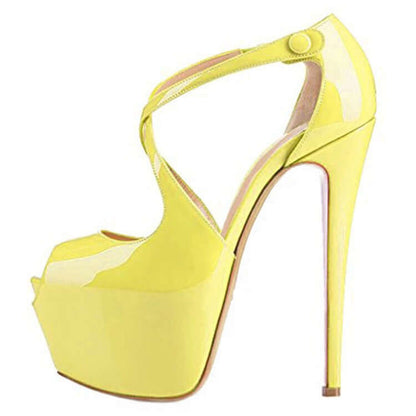 Cross Front Platform Heels