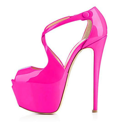 Cross Front Platform Heels