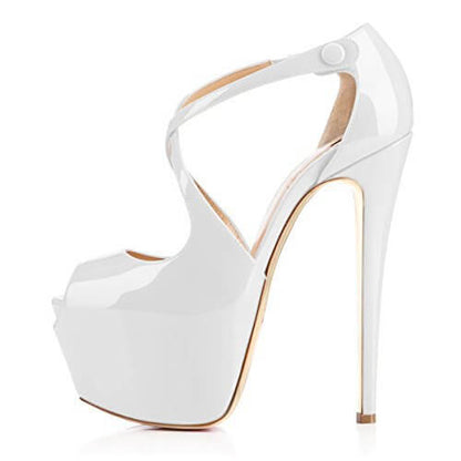 Cross Front Platform Heels