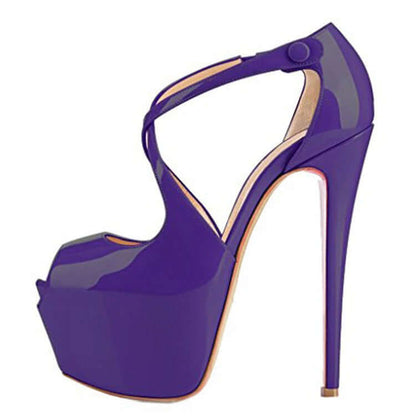 Cross Front Platform Heels