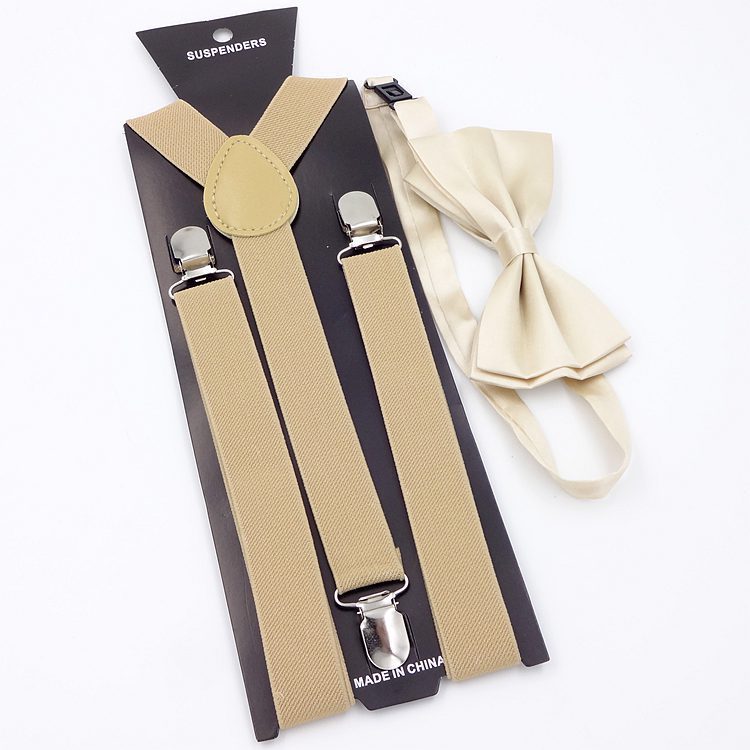 Adjustable Bow Tie Suspenders Set