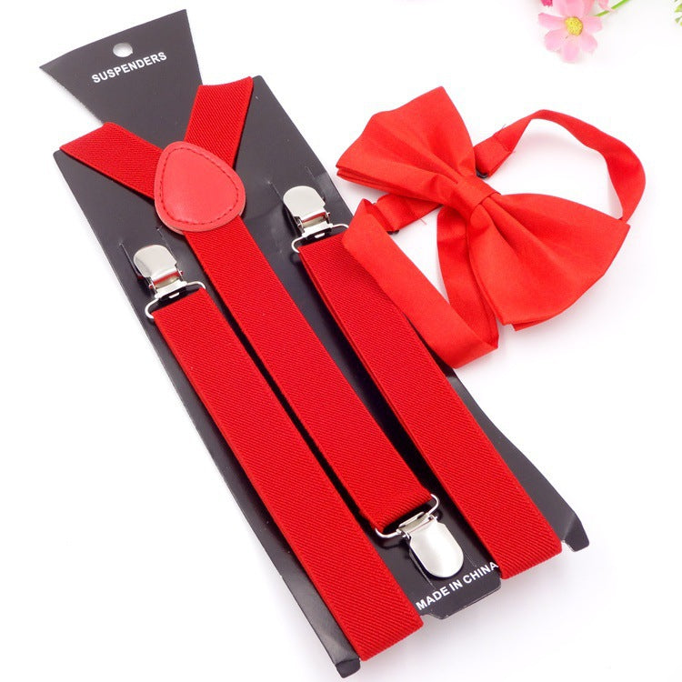 Adjustable Bow Tie Suspenders Set