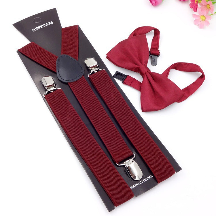 Adjustable Bow Tie Suspenders Set