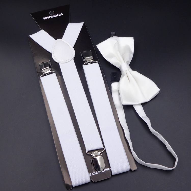 Adjustable Bow Tie Suspenders Set