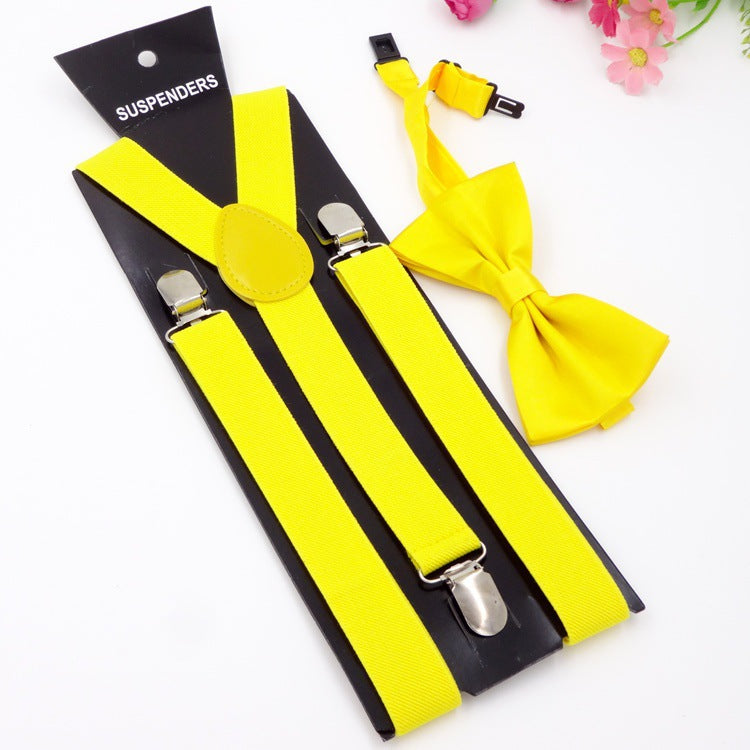 Adjustable Bow Tie Suspenders Set