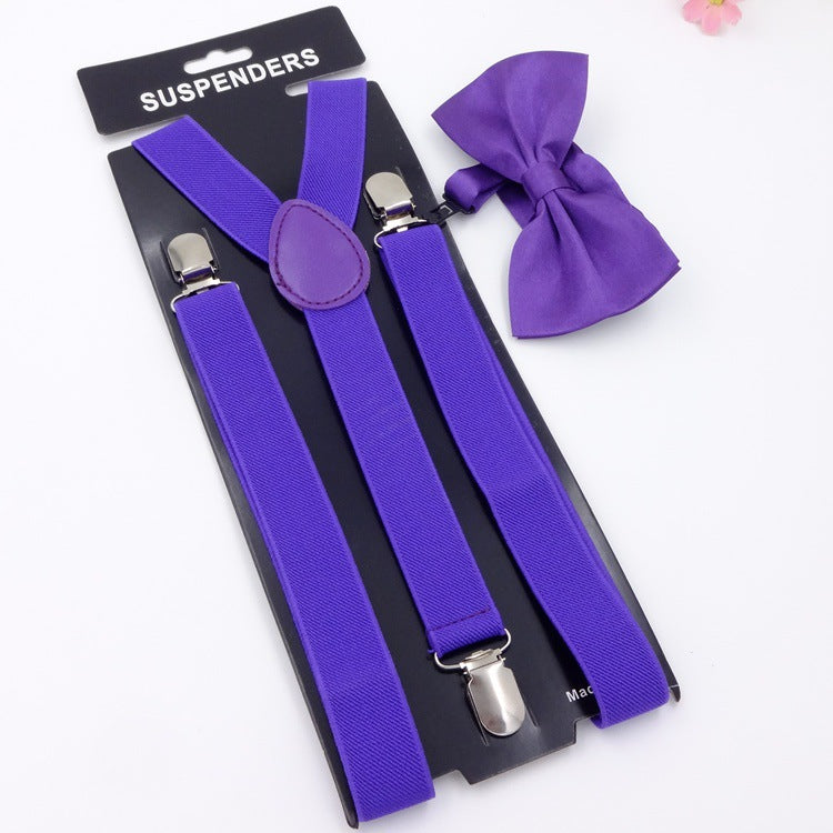 Adjustable Bow Tie Suspenders Set