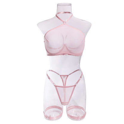 Mesh to You Halter Three-piece Set