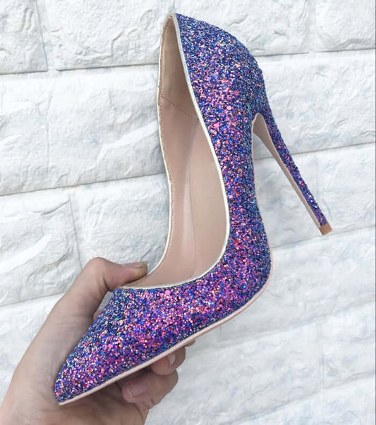 Purple Sequin High Heels