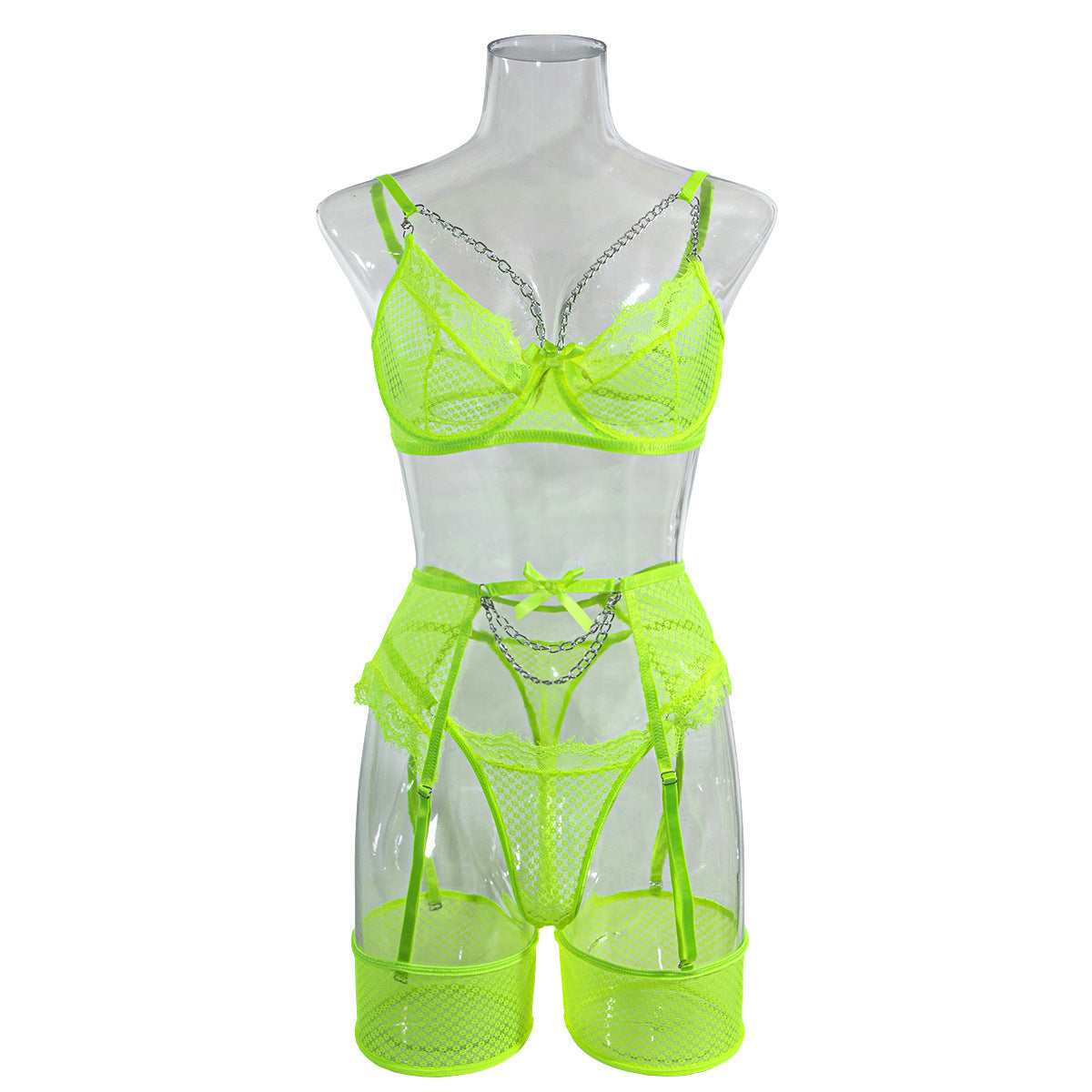 Mesh Illusion Butterfly Four-piece Set