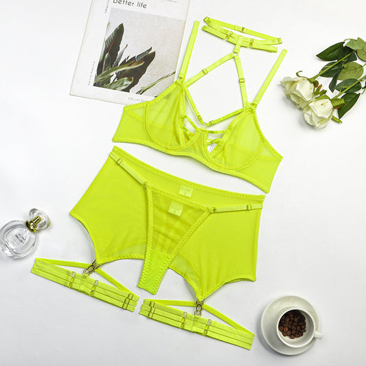 Silk Mesh Hanging Neck Set - Neon