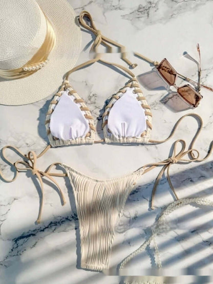 Stitched Edge Thong Bikini