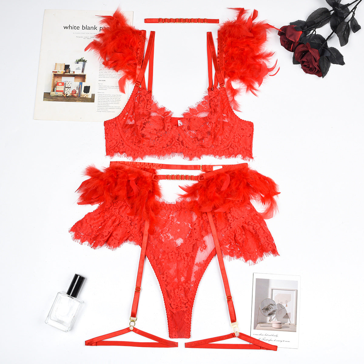 Flyaway Frayed Lace Set