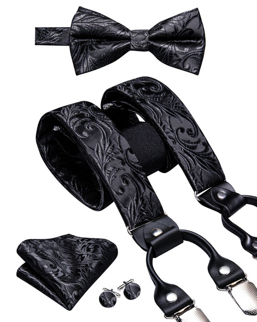 Silk Suspender Set with Cufflinks, Pocket Square and Bowtie