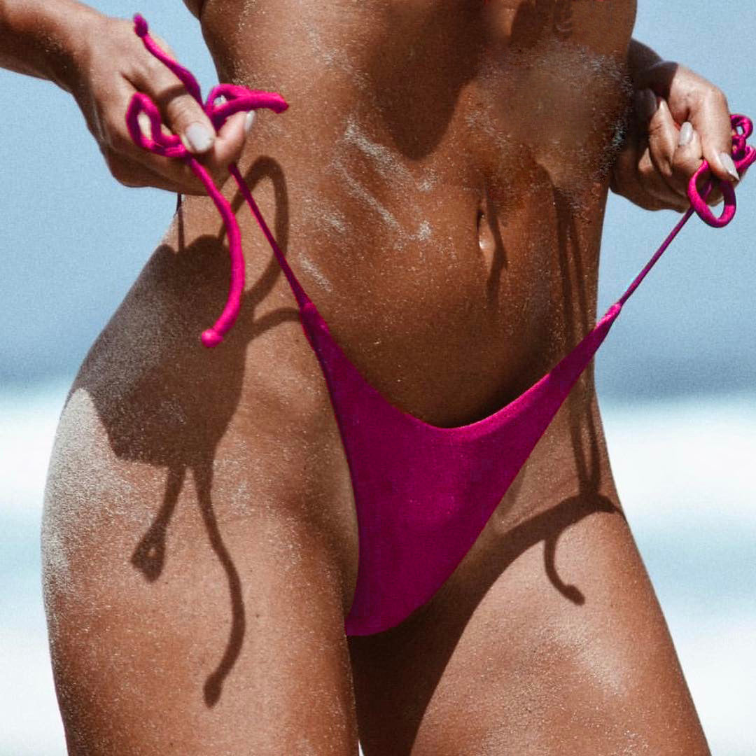 Lace-up Triangle Thong