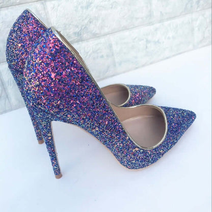 Purple Sequin High Heels