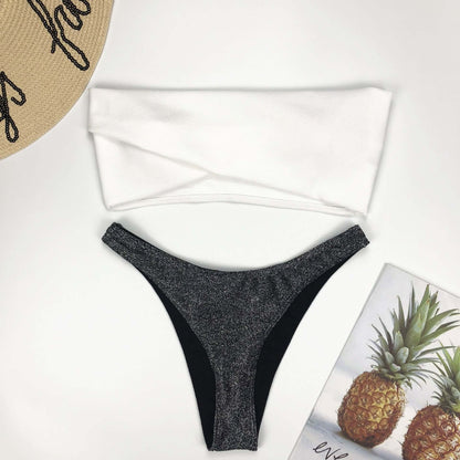 Overlap Strapless Cheeky Bikini