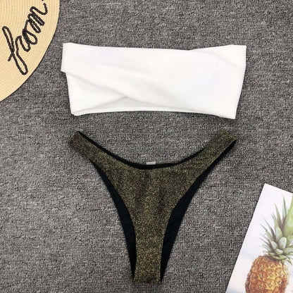 Overlap Strapless Cheeky Bikini