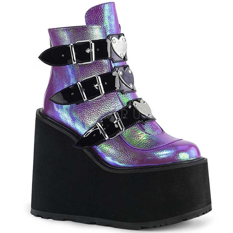 Ankle High Glitter Bomb Purple Platforms