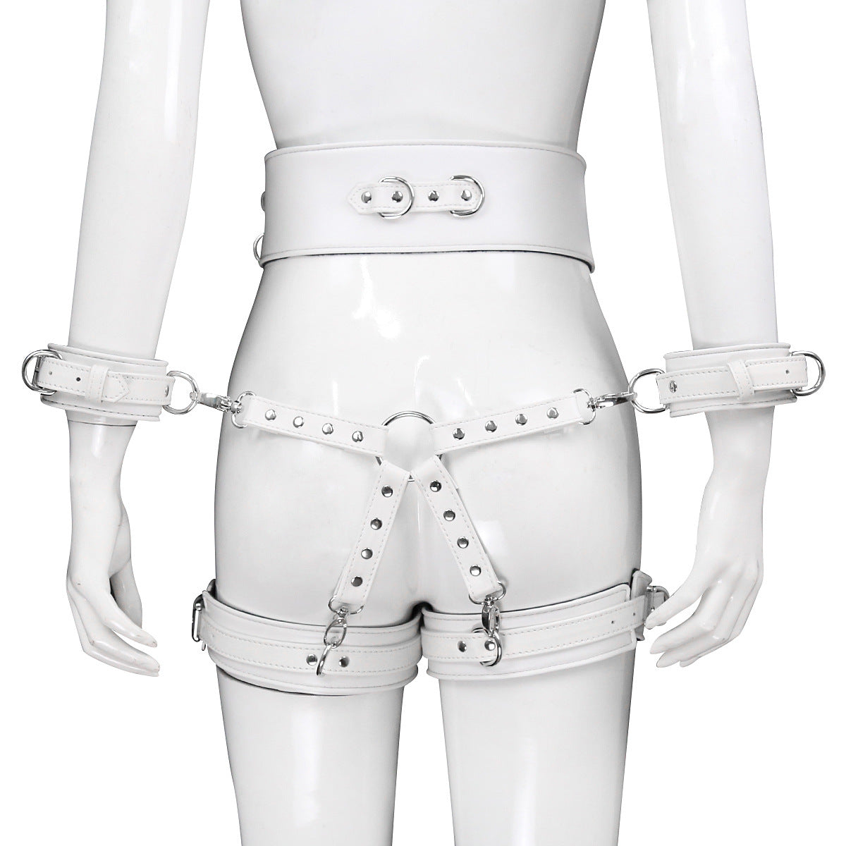 Leather Handcuffs Leg Harness