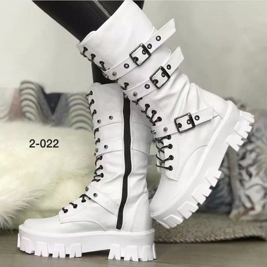 Combat Style Mid Calf Festival Boots