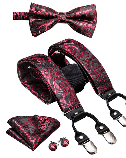 Silk Suspender Set with Cufflinks, Pocket Square and Bowtie