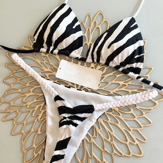 Zebra Braided Rope Bikini