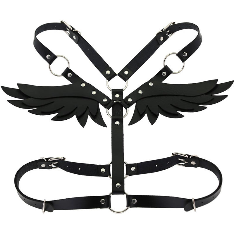 Winged Leather Harness Set