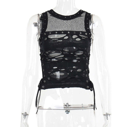 Punk Goth Mesh Top