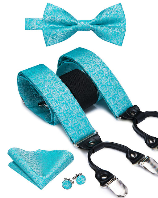 Silk Suspender Set with Cufflinks, Pocket Square and Bowtie