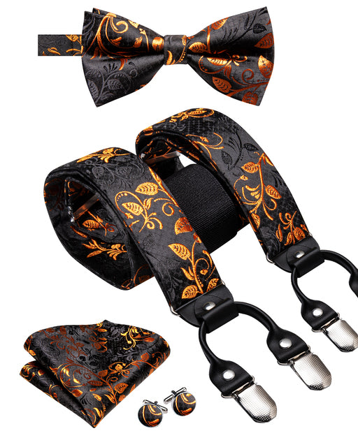 Silk Suspender Set with Cufflinks, Pocket Square and Bowtie