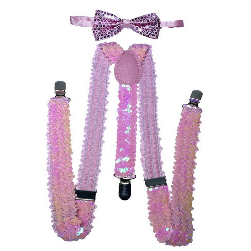 Sequin Suspenders and Bow Tie