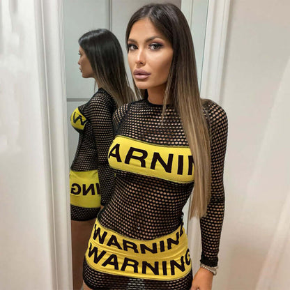 Warning Mesh Dress