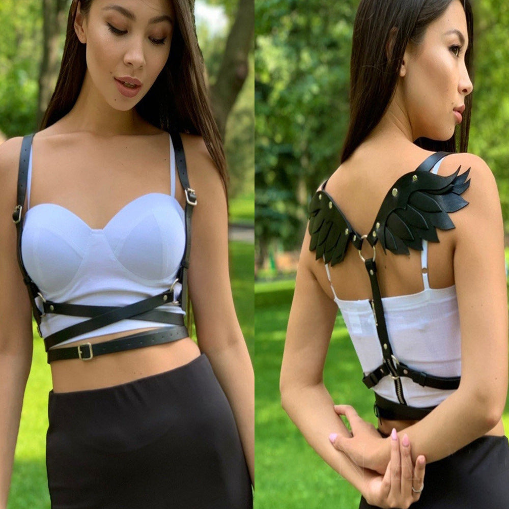 Winged Leather Harness Set