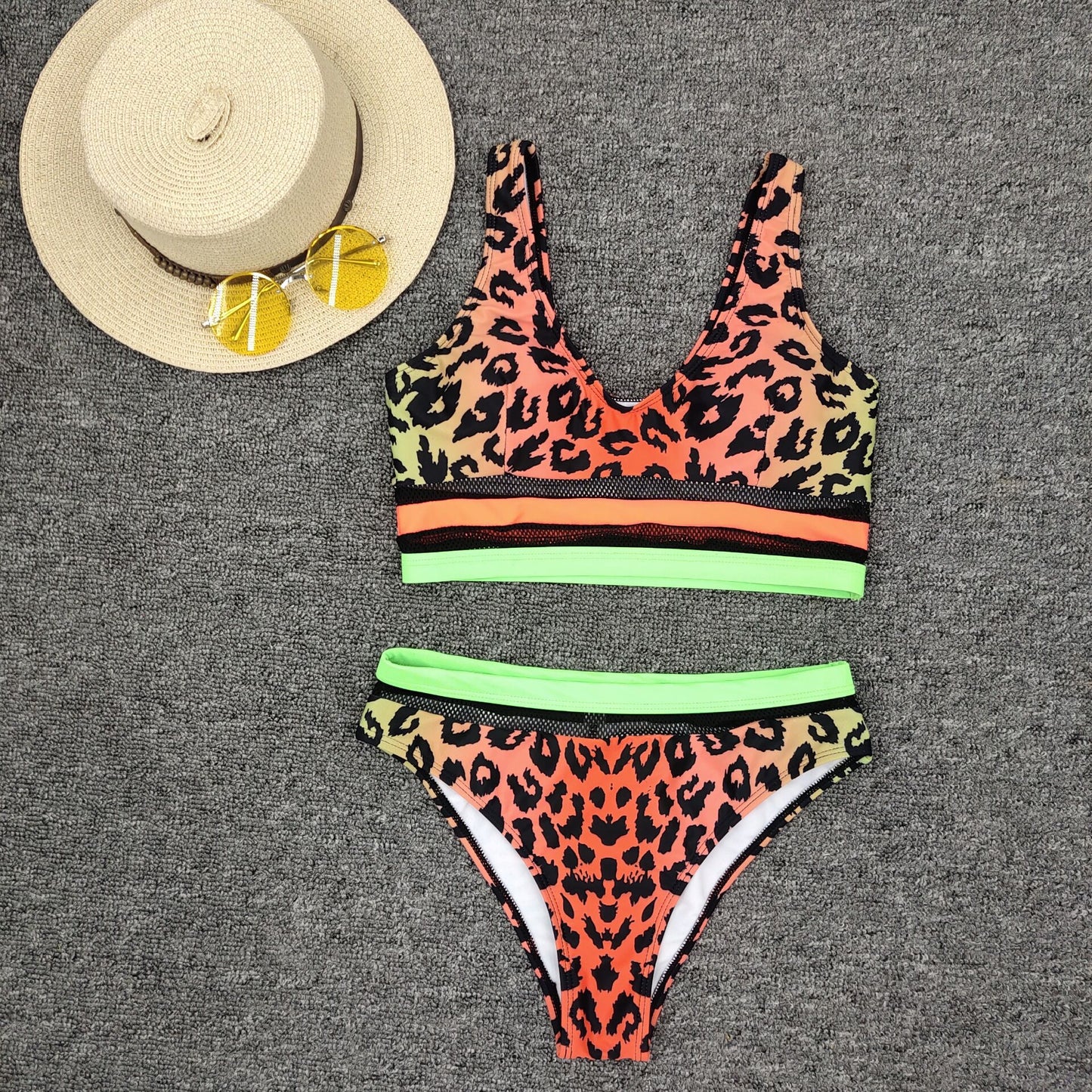 Sport Split Leopard Bikini