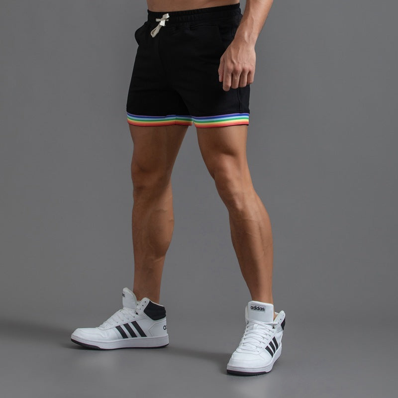 Sweat Workout Shorts Rainbow Trim