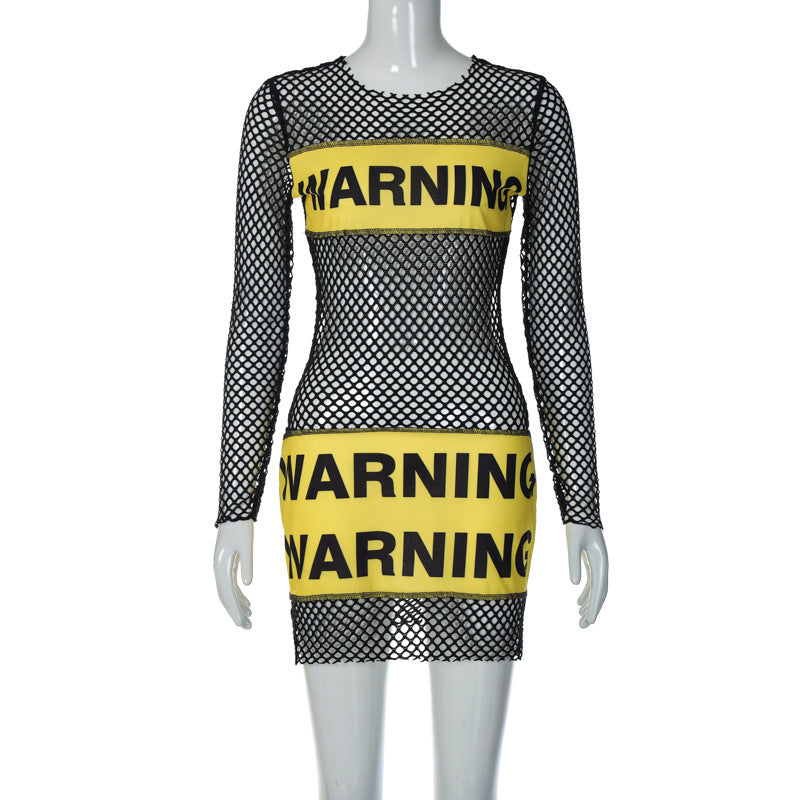 Warning Mesh Dress