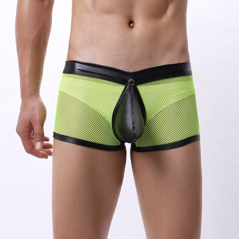 Drop Button Mesh Boxer Brief