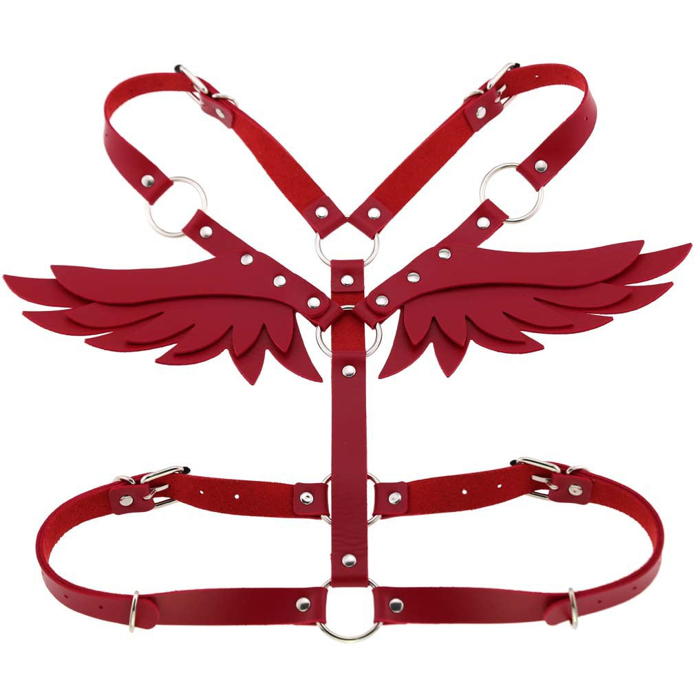 Winged Leather Harness Set