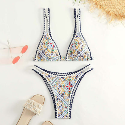 Vintage Split Hip Cheeky Bikini