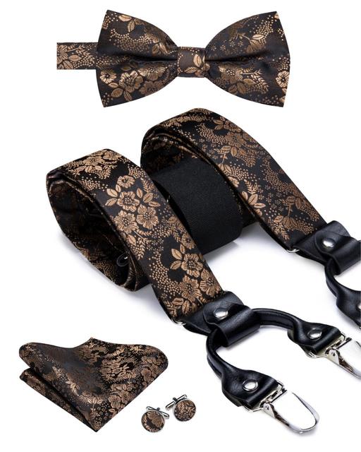 Silk Suspender Set with Cufflinks, Pocket Square and Bowtie