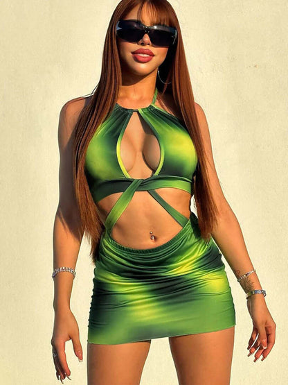 Open Bust Cross Section Dress