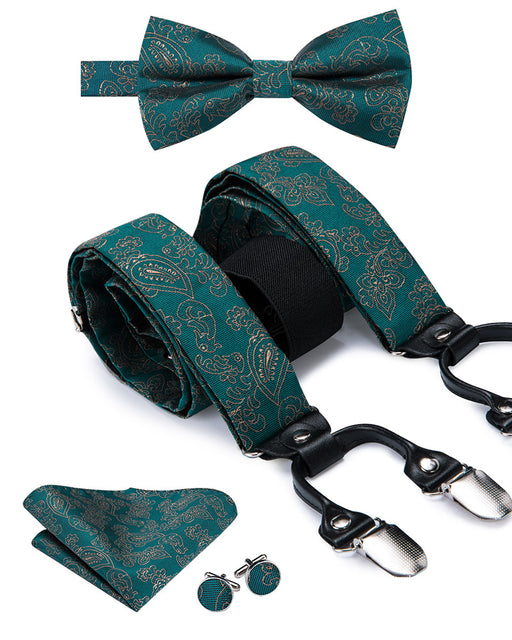 Silk Suspender Set with Cufflinks, Pocket Square and Bowtie