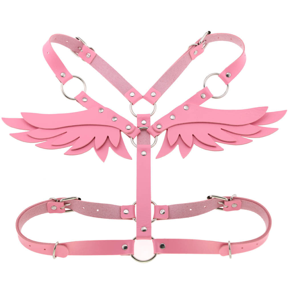 Winged Leather Harness Set