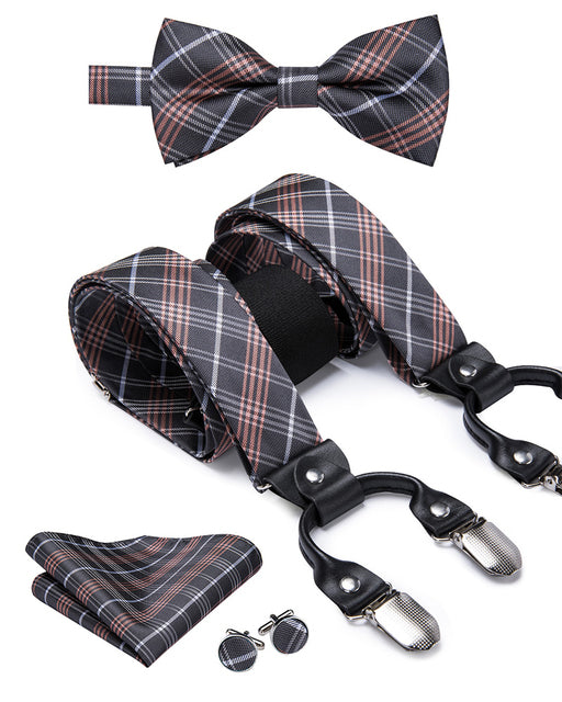 Silk Suspender Set with Cufflinks, Pocket Square and Bowtie