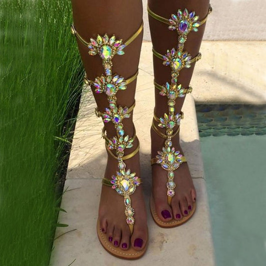 Sexy Roman Sandals With Rhinestones