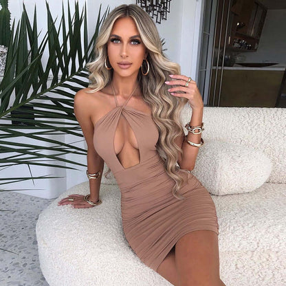 Hanging Neck Cocktail Dress