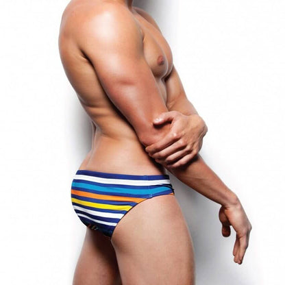 Men Striped Swim Brief