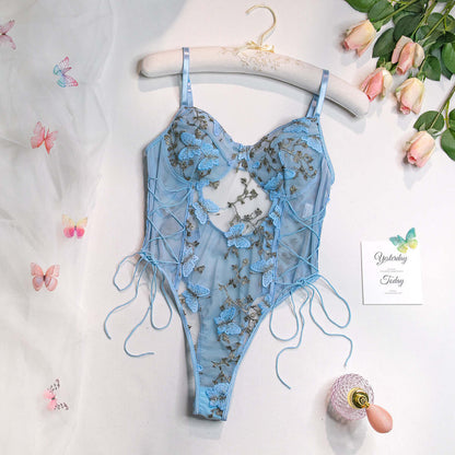 Embroidered Butterfly Fantasies Bodysuit