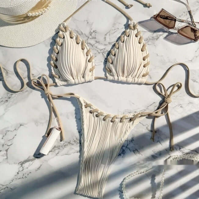 Stitched Edge Thong Bikini