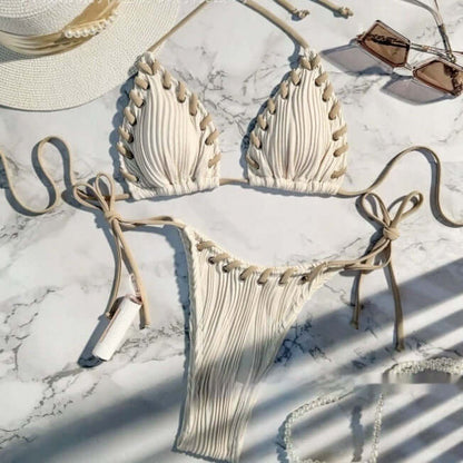 Stitched Edge Thong Bikini
